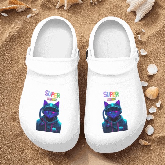 super meow Nurse Clogs, cute cat