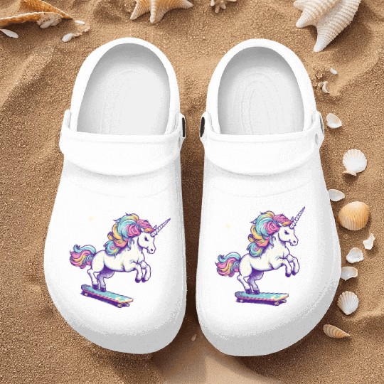 Unicorn Riding Skate Nurse Clogs