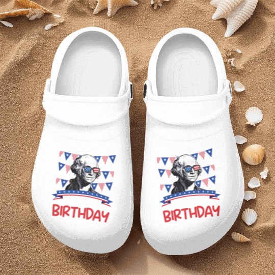Its my Birthday Independence Day George Washington Nurse Clogs