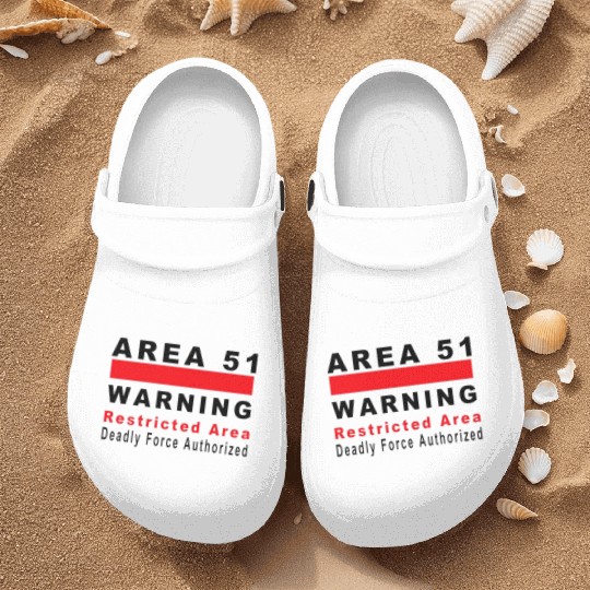 Area 51 Warning Sign Nurse Clogs