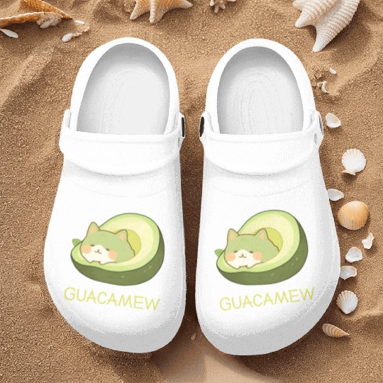 Guacamew Funny Avocado Kawaii Cat Lover Nurse Clogs