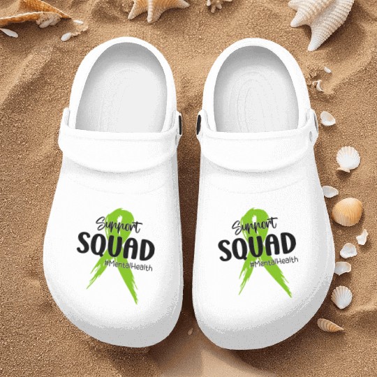 Support Squad Mental Health Awareness Lime Green Nurse Clogs
