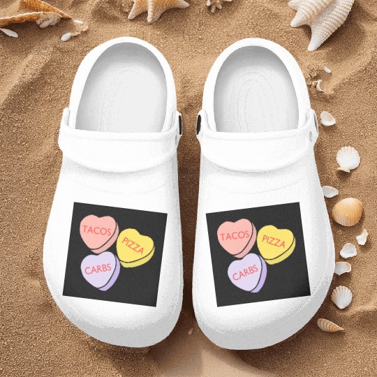 FRONTARTFunny Conversation Hearts Candy Nurse Clogs