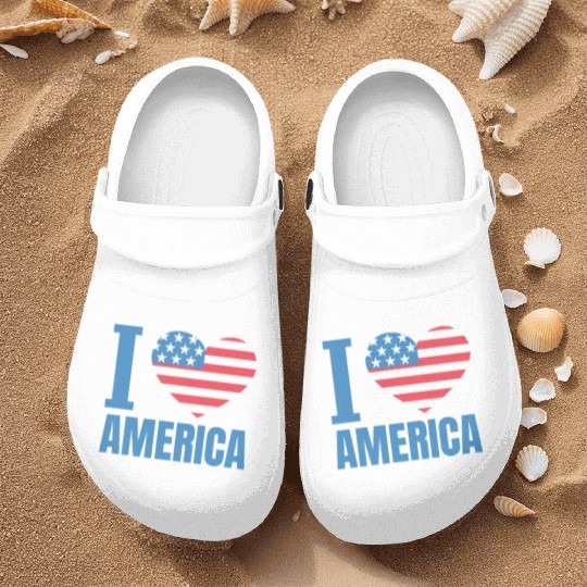 I Love America Nurse Clogs