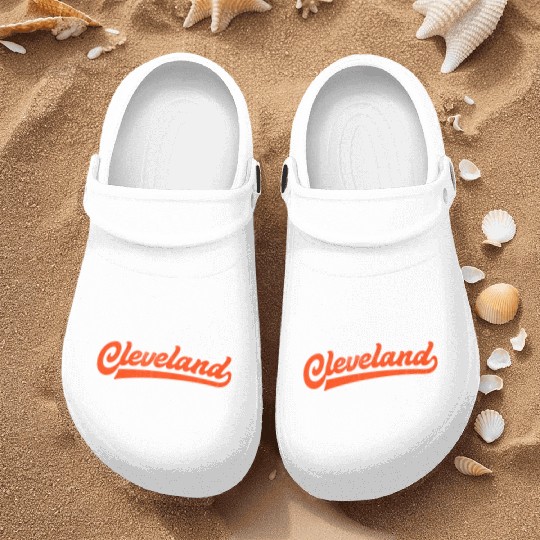 I Love Cleveland Ohio Sports Script Nurse Clogs