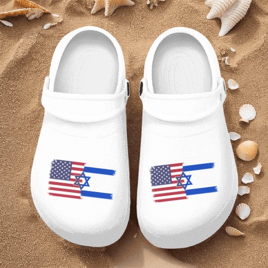 Israel Usa Flag Nurse Clogs