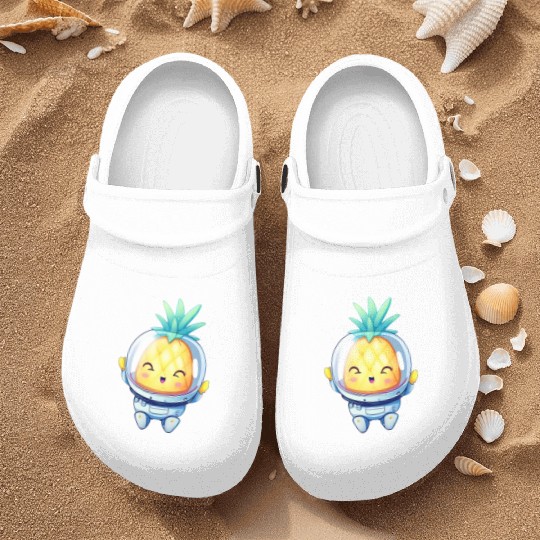 Kawaii astronauts pineapple Nurse Clogs