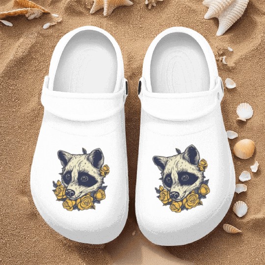 Yellow Flower Raccoon Nurse Clogs