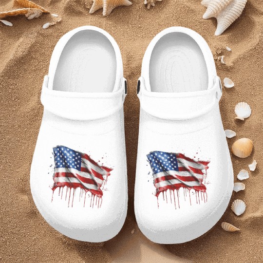 American Flag v2 Nurse Clogs