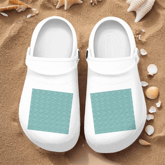 Teal White Minimal Pattern Nurse Clogs
