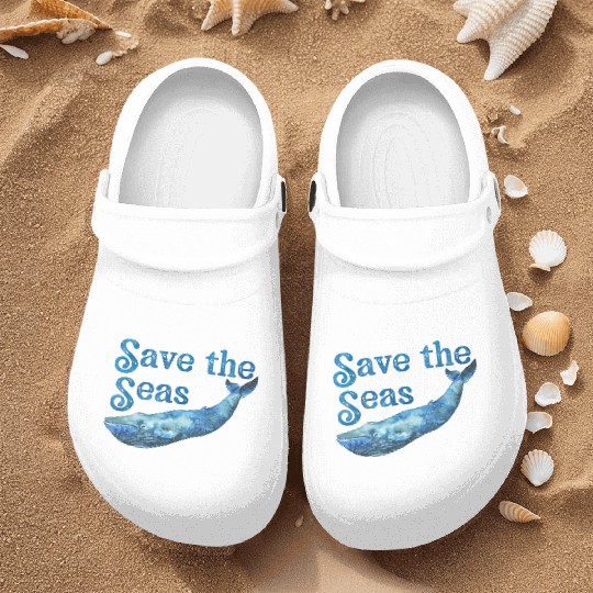 Save The Seas And Oceans Save The Planet Blue Nurse Clogs