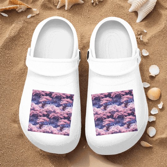 Anime Euphoria: Fantasy Cherry Blossom Dreamscape Nurse Clogs
