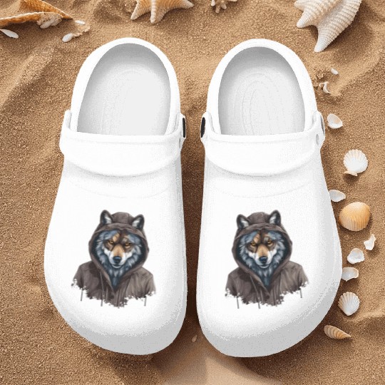 Street Style Gray Wolf | Wolf Lovers Nurse Clogs