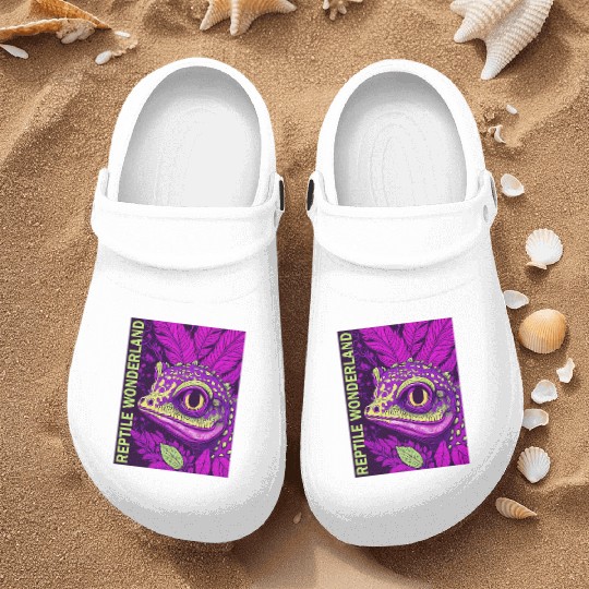 Psychedelic Reptile Wonderland Retro Designs 10 Nurse Clogs