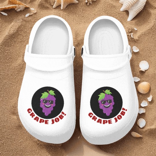 Grape Job Grape Pun Nurse Clogs