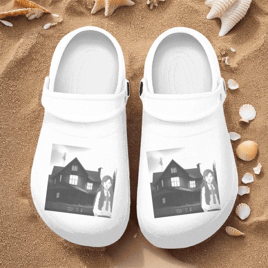 Is a haunted house??? (Black and white version) Nurse Clogs