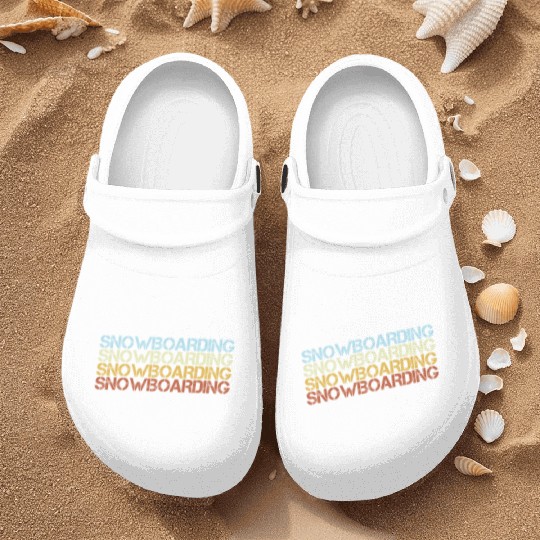 Retro Snowboarding Typography Nurse Clogs