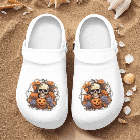 Indie skull design Halloween Gift Nurse Clogs