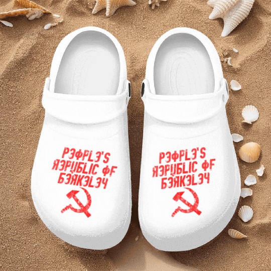 People's republic of Berkeley Communist logo Nurse Clogs