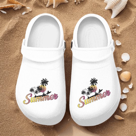 Summer Typography Nurse Clogs Design