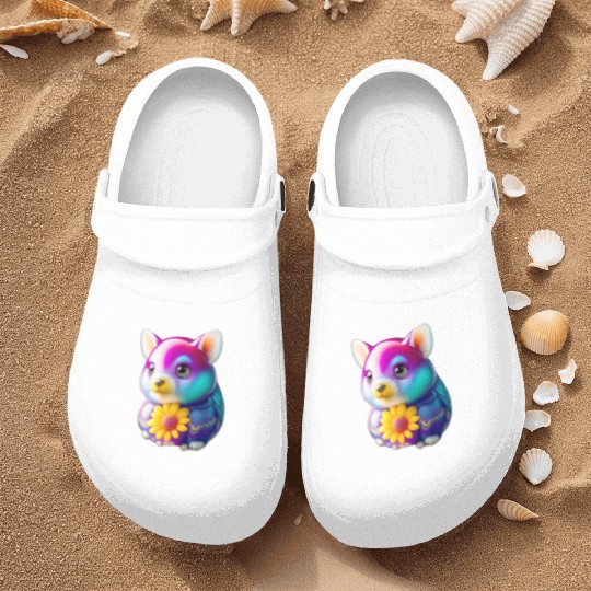 3D Cute Baby Animals with a yellow flower Nurse Clogs