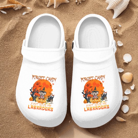 Forget Candy Just Give Me Labradors Pumpkin Nurse Clogs