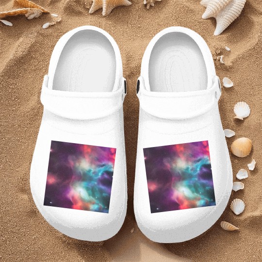 Galaxy nebula abstract design Nurse Clogs