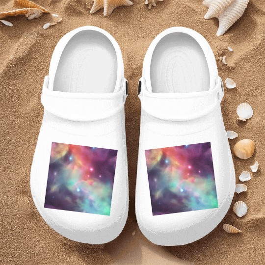 Galaxy nebula abstract design Nurse Clogs