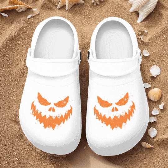 Cool Pumpkin Head Face Lazy Halloween Pumpkin Nurse Clogs
