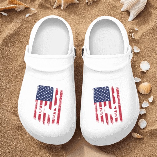Supercross Freestyle Motocross American Flag Nurse Clogs