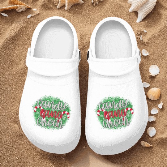 Candy Cane Cheer Happy Christmas Xmas Holiday Nurse Clogs