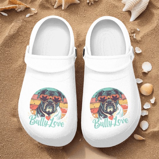 Dog Love Bully Retro Nurse Clogs Dog owner Bully lover