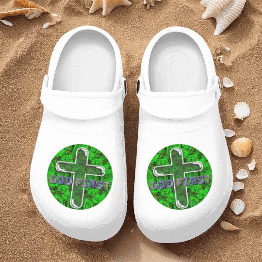 God First [2] Green Nurse Clogs