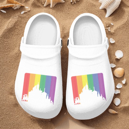 New Orleans Louisiana Rainbow Flag LGBT Pride Nurse Clogs
