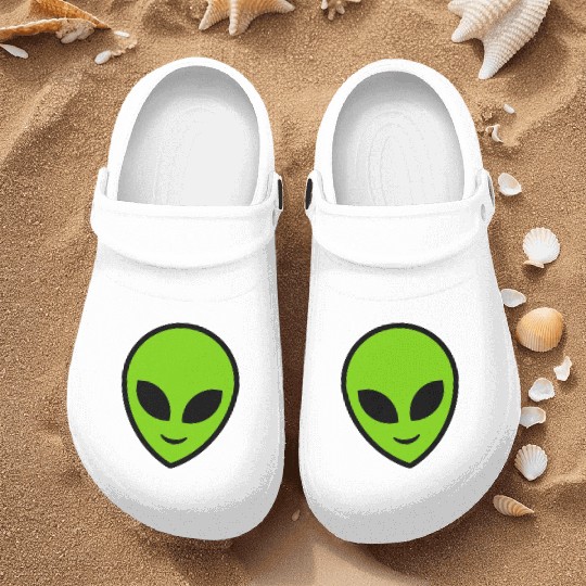 Alien. Green Alien head Nurse Clogs