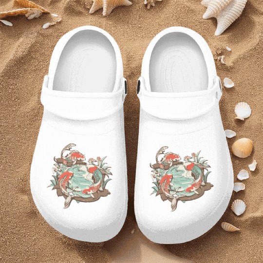 Tranquil Oasis: Koi Pond Serenity Nurse Clogs