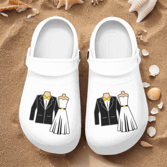 Wedding clothes bride groom Nurse Clogs