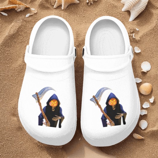 The Grim Reaper for Halloween Nurse Clogs