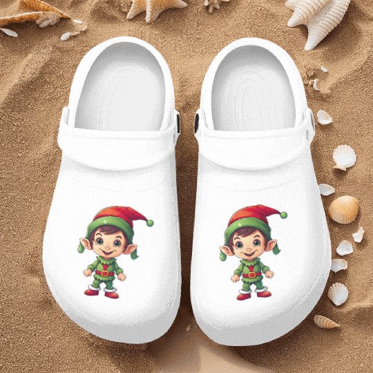 Cool Jolly Stylish Christmas Elf Nurse Clogs