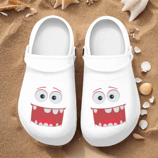 Cute Happy Surprised Face for Halloween Missing Te Nurse Clogs