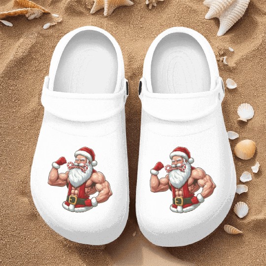 Muscular Santa Fit for the holidays Nurse Clogs