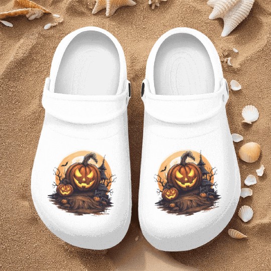 Halloween Haunted House Spell Pumpkin Bat Nurse Clogs