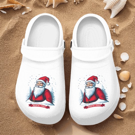 North Pole santa merry christmas Nurse Clogs