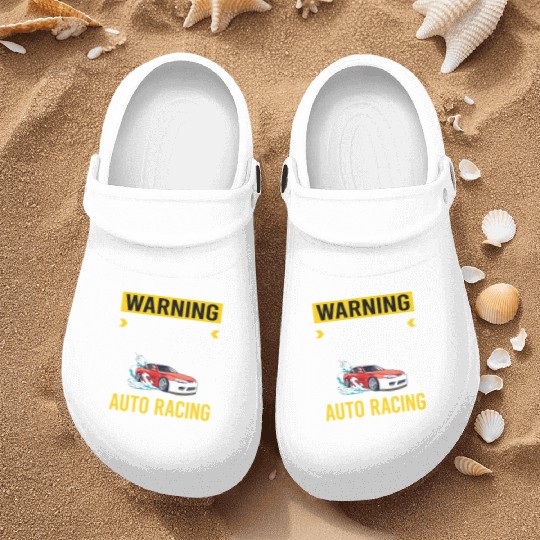Warning Auto Racing Automotive Autosport Nurse Clogs