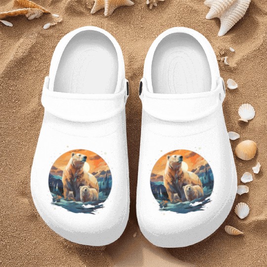 Polar Bear Family Gift Polar Bear Cub Nurse Clogs