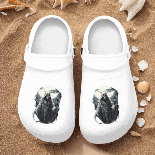 Spooky Halloween Grim Reaper Nurse Clogs