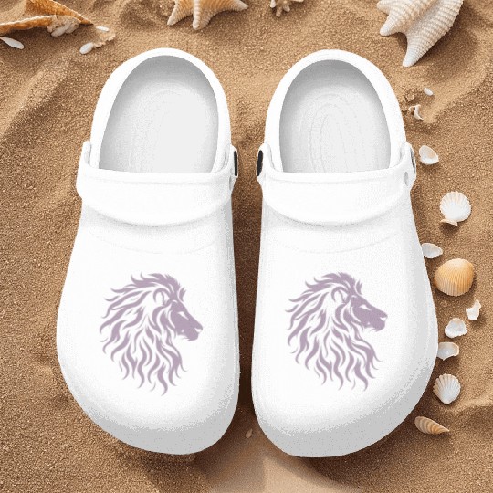 Majestic lion head silhouette Nurse Clogs