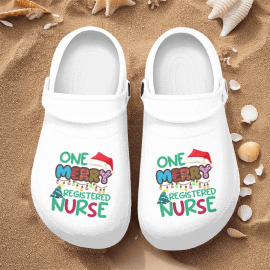 One Merry Registered Nurse Christmas Nurse Clogs
