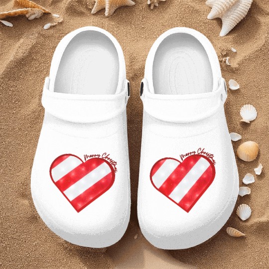 Merry Christmas, Candy Cane Heart Nurse Clogs