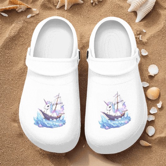 Ice Sailing Unicorn Ice Sailor Ice Boating Nurse Clogs